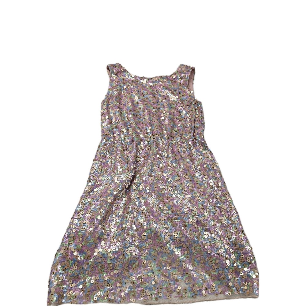 Peek Girls Sequin Dress Size M 8 Pastel Multicolor Sparkly Party Holiday...